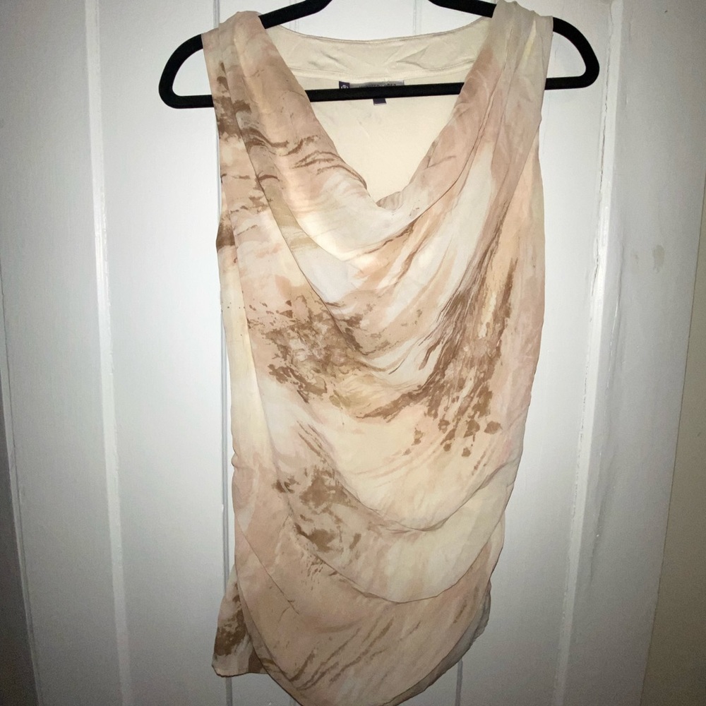 Draped neckline sleeveless JLo top